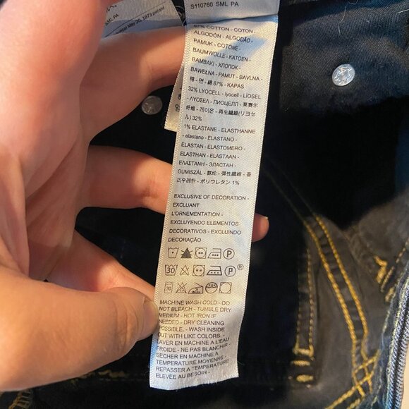 Levis Women 31 Noughties Bootcut Jeans Distressed Black Faded Whiskering Flare - Picture 5 of 10